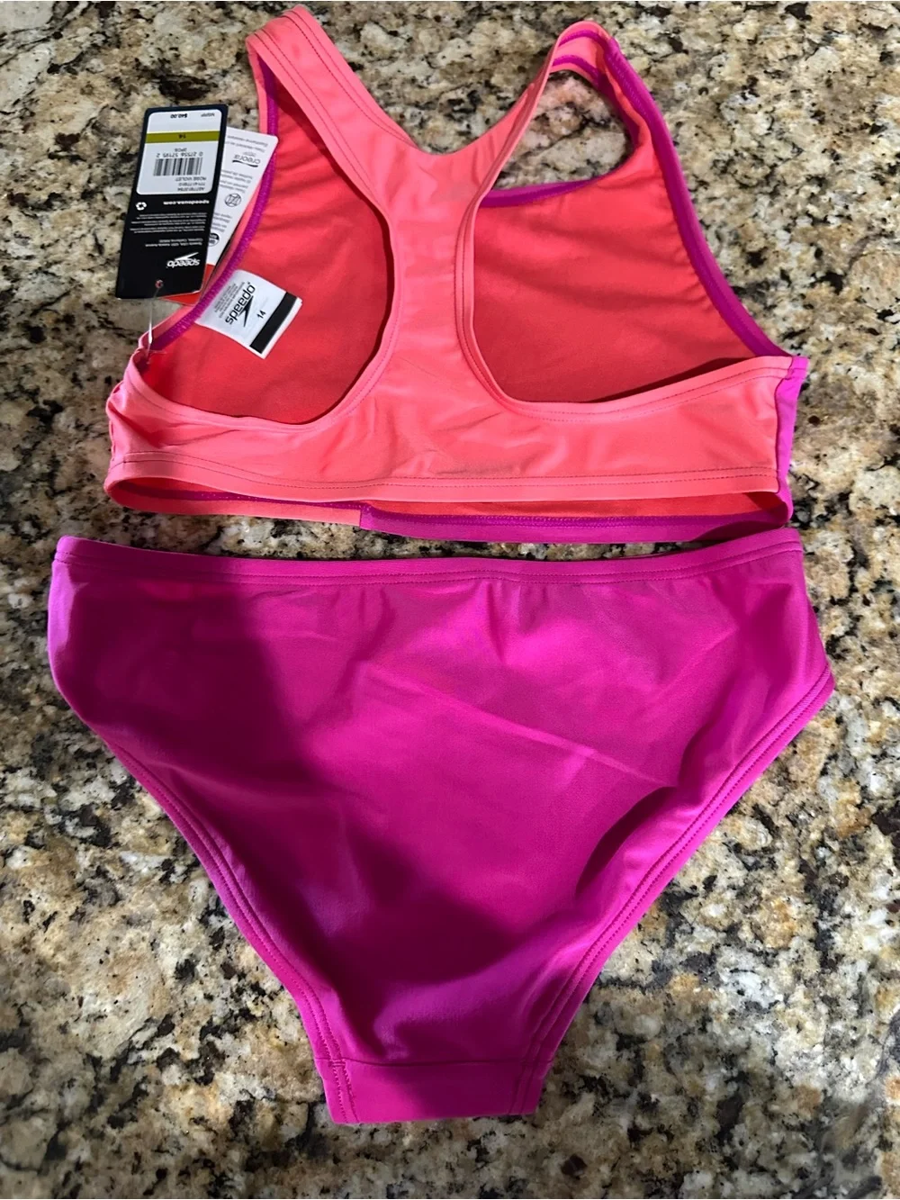 Speedo girls size 14 NWT 2 piece swimsuit